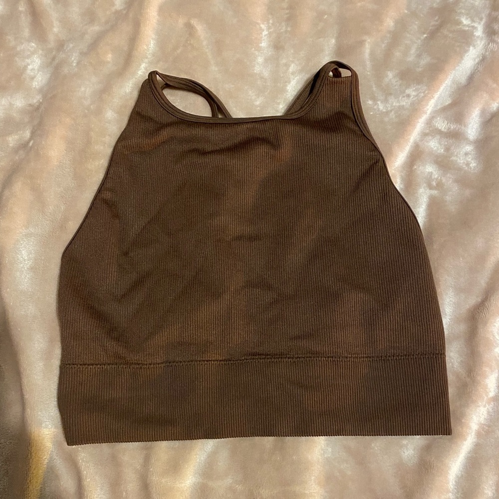 Brown womens crop top